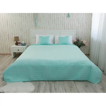 Двустороннее покрывало Руно Velour Tiffany зигзаг 150х220 см мятное