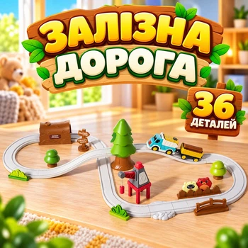 Игрушечная железная дорога с поездом Лес (36 деталей на батарейках)