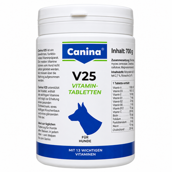 Полівітамінний комплекс для собак Canina V25 Vitamintabletten 700 г/210 табл термін до 04.27