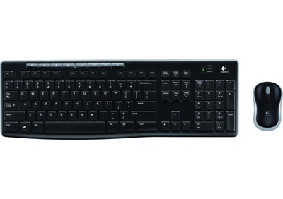 Комплект (мембранна клавіатура, оптична миша) Logitech MK270 Wireless Combo Black (бездротовий, USB-приймач, італійська розкладка) (920-004512) - Б/В