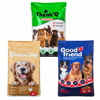 Набір кормів 30 кг для дорослих собак Golden Dog, ThankQ Standard, Good Friend