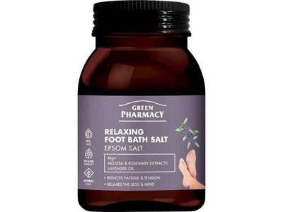 Сіль для ванни ніг GREEN PHARMACY Relaxing Foot Bath Salt 400 г Епсом, екстракти меліси та розмарину, ефірна олія лаванди