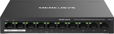 Коммутатор Mercusys MS110P 10*100Мбит/с 8*PoE/ 2 порта восходящей связи