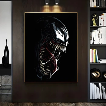 Постер «Веном в профиль» на чёрном фоне, 30 × 40 см
