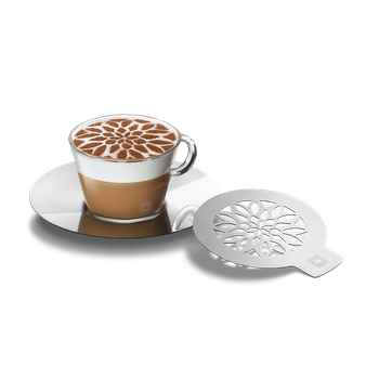 Чашка Nespresso VIEW Cappuccino 180 мл с блюдцем и трафаретом для пены