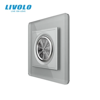 Настенные механические часы LIVOLO, серая глянцевая стеклянная рамка 2.5D