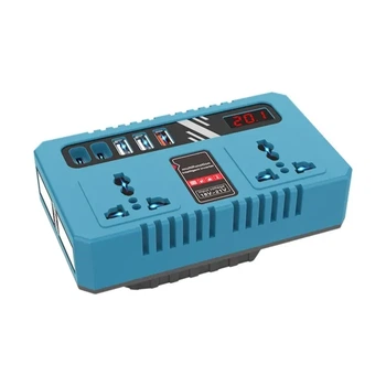 Акумуляторний інвертор з ліхтариком і USB-портами для акумулятора Makita перетворювач напруги з 18-21 на 220 вольтів 150 вт