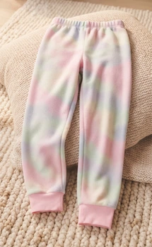 Теплі дитячі піжамні штани з флісу (принт tie-dye, 4-5 років, 110 зріст)