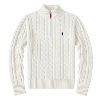 Свитер вязанный Polo Ralph Lauren 1/3 zip размер S белый цвет (hke-cg3-hpd)