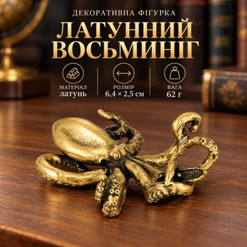Латунная фигурка «Осьминог» 6,4×2,5 см, 62 г