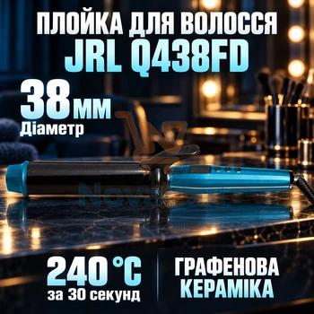 Блакитна плойка для широких локонів 38 мм / Керамічні щипці 98 Вт з регулюванням температури / Плойка для об’ємної хвилястої зачіски