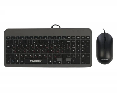 Комплект KMS-CM-05-UA, Black/Grey, USB, клавиатура (мембранная) Maxxter (teh0034562)