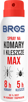 Спрей від комарів та кліщів Bros MAX 90 мл (5904517049543)