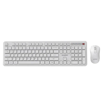 Комплект клавіатура + миша Gembird KBS-WPS-01 Slim Pro Business бездротовий US розкладка White (8716309137027)
