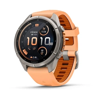 Смарт-годинник GARMIN Fenix 9 Pro inReach 43mm Titanium Case with Shell Pink/Autumn Orange Silicone Band (010-04335-00/01)