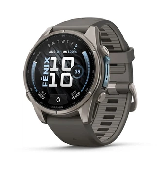 Смарт-годинник GARMIN Fenix 9 43mm Titanium with Pebble Gray Silicone Band (010-04761-10/11)