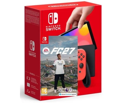 Ігрова консоль Nintendo Switch (OLED model) Neon Blue-Red + Гра EA SPORTS FC 27 (російські субтитри)