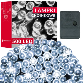 Lampki choinkowe LED Springos CL0534 500 LED Biały zimny (5907719465715)