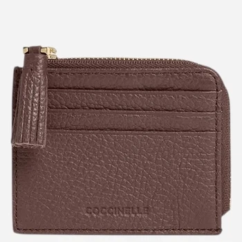 Etui na karty damskie skórzane Coccinelle E2MU0128901-R49 Czekoladowe (800070363551)