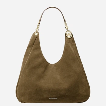 Сумка хобо жіноча з натуральної замші велика Michael Kors 30F6GEJE7S-282 Хакі (800070364539)