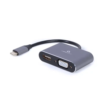 Переходник Gembird USB Type-C – HDMI + VGA Gray (8716309121347)