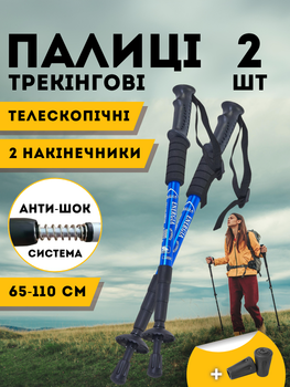 Палки для скандинавской ходьбы похода в горы спортивной прогулки треккинга хайкинга пожилых скандинавские треккинговые телескопические алюминиевые 2 шт Hechpro АН3924