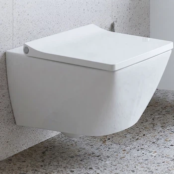 Подвесной унитаз Duravit Viu Rimless 570x370 прямоугольный, с сидением, белый (2511090000 0021190000)