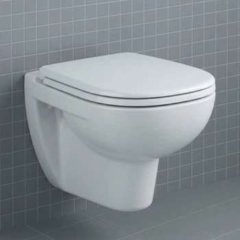 Подвесной унитаз Duravit D-Code Rimless 565x450 округлый, с сидением, белый (45700900A1)