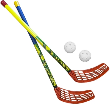 Zestaw do unihokeja Azetx Mamba Junior 2 kije HDPE proste bez owijki 62 cm + 2 piłki Optimus (2000000021461)