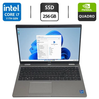 Мобільна робоча станція Dell Precision 3560 / 15.6" (1366x768) TN / Intel Core i7-1185G7 (4 (8) ядра по 1.2 - 4.8 GHz) / 16 GB DDR4 / 256 GB SSD / nVidia Quadro T500, 2 GB GDDR6, 64-bit / WebCam б/в