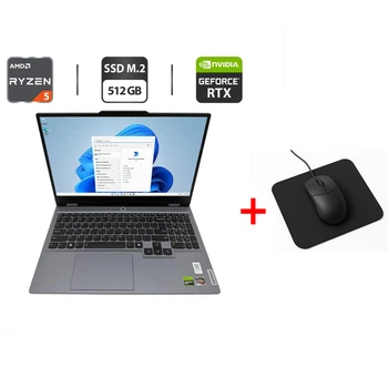 Игровой ноутбук Lenovo LOQ 15ARP9 / 15.6" (1920x1080) IPS / AMD Ryzen 5 7235HS (4 (8) ядра по 3.2 - 4.2 GHz) / 12 GB DDR5 / 512 GB SSD M.2 / nVidia GeForce RTX 4050, 6 GB GDDR6, 96-bit / WebCam б/у + Подарок Мышка и коврик