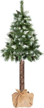 Sztuczna sosna Springos Diamentowa na pniu 140 cm Zielona z oszronionymi końcówkami (5908455314794)