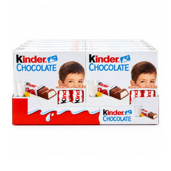 Шоколад молочний Kinder Chocolate з молочною начинкою 50 г × 20 упаковок (1 кг), блок