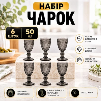 Набор рюмок A-PLUS 6 шт 50 мл (9056/1502 DL) Smoky Grey