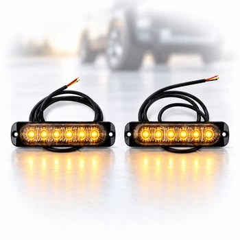 Стробоскоп світлодіодний 12-24 V 2 модулі по 6 LED 12 режимів жовтий комплект 2 шт (BS-6LED Y)
