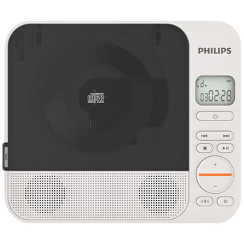 PHILIPS EXP5608WT Модний CD-програвач, портативна настільна аудіосистема CD, двосторонній Bluetooth-програвач CD, подарунок для хлопця, стереодинамік для музичного альбому, білий