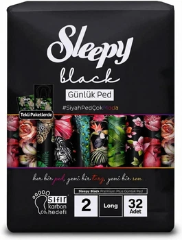 Прокладки ежедневные Sleepy Black Long (280 мм) 5 капель 32 шт.