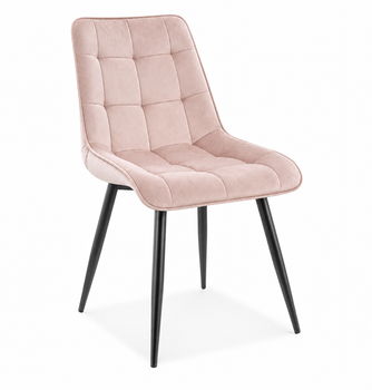 Стілець м'який зі спинкою Velka Chic Bluvel 76 Velvet VBl76 пудра