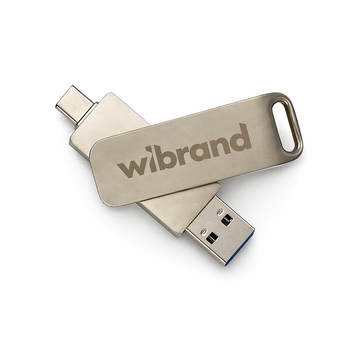 Портативный твердотельный накопитель SSD Wibrand Wolf 1TB USB 3.2 Gen.2 Type-C/Type-A Read/Write 1000MB/s Silver (WIEXSSD/WO1TB)