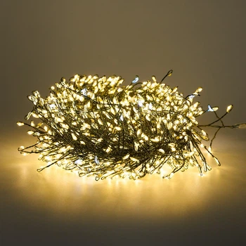 Светодиодная гирлянда от сети, 10 м, 900 LED, теплый белый с холодным белым мерцанием, IP44, Роса (721404)
