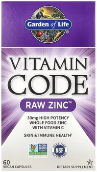 Cynk Garden of Life Vitamin Code RAW Zinc 60 kapsułek (658010116527)