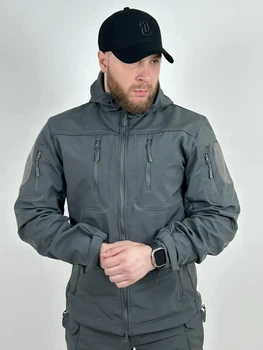 Kуртка Ultimatum Gryphon Soft-Shell Сіра — Чоловіча вітро-вологозахисна куртка на мембрані (UT KS01) L