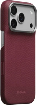 Etui na smartfon Apple iPhone 18 Pro/17 Pro Pitaka Edge Case Argyle MagSafe Burgundy (KI1817P)