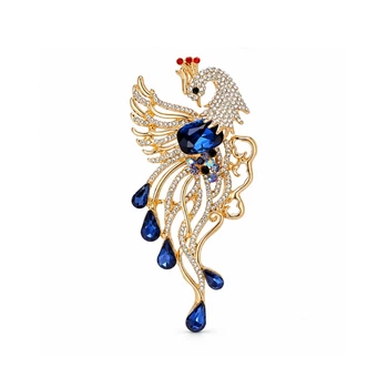 Брошь BROCHE Птицы Феникс синяя BRBF115659