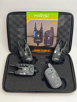 Набор электронных сигнализаторов поклевки HIRISI S8 3+1 с пейджером, дальность до 150 м, в кейсе