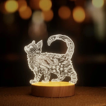 Светильник-ночник от USB "Кот с узорами"