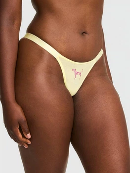 Трусики стринги женские хлопковые Victoria's Secret 250987990 XS Желтые (1163226064)