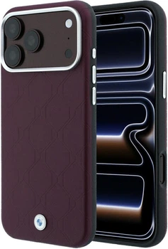 Чохол для смартфона Apple iPhone 18 Pro Max/17 Pro Max BMW Sign Deboss Quilted Metal Logo MagSafe Burgundy (BMHMP18X26SWOSPR)