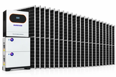 Гібридна сонячна електростанція Sunerise 10.8 кВт з інвертором Sunerise 11 кВт та АКБ Sunerise 5.12 кВт·год 2 шт (комплект)