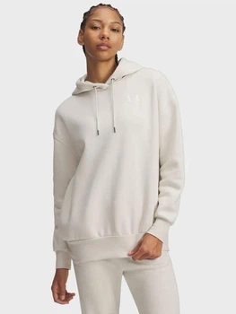 Худі оверсайз жіноче Under Armour Ua Icon Fleece Os Hoodie 1379495-111 M Біле (198634285723)